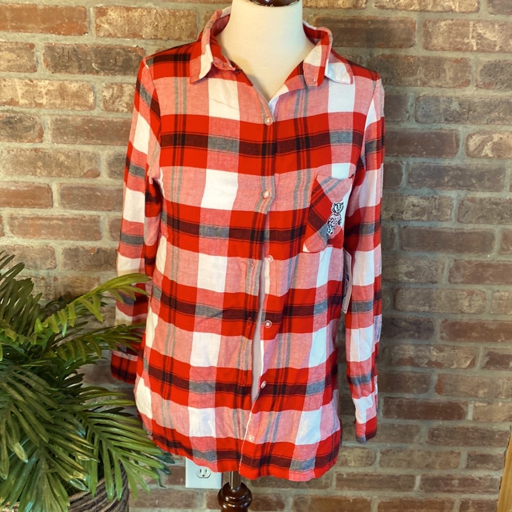 Concepts Sports small red, white and black Buckey Badger Light weight flannel